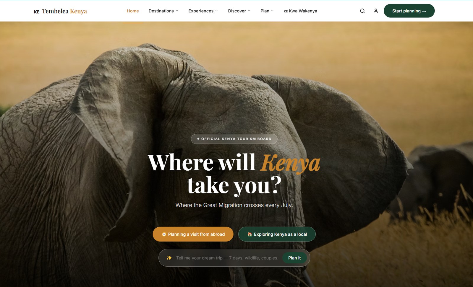 Tourism ministry website interface preview